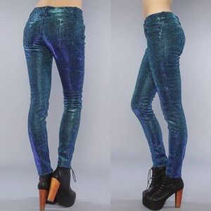 Blue Metallic Glitter Tripp Shine On Jeans